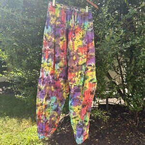 Tye dye rainbow mushroom joggers